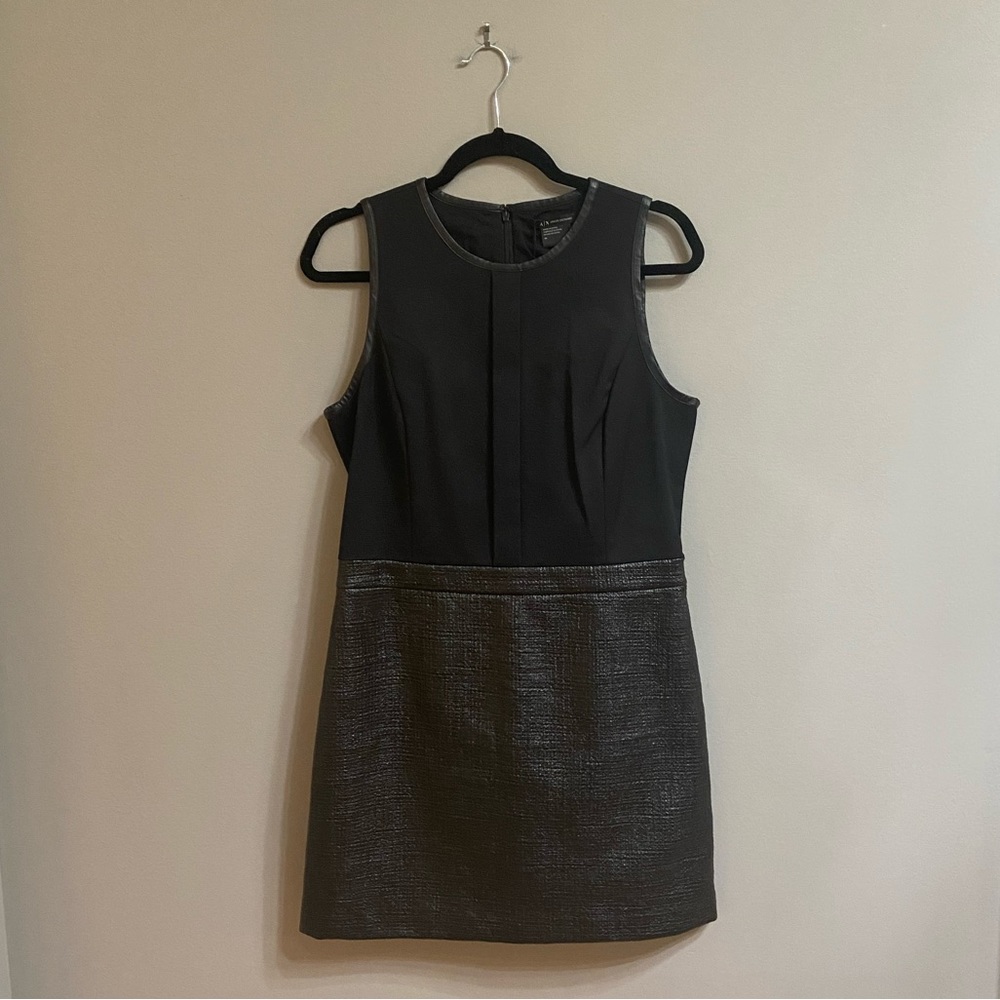 Armani Exchange Faux-Leather Mini Dress, Size 10 - Picture 3 of 13